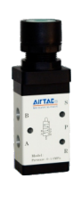 M3PF21006GT AIRTAC MANUAL VALVES, M3 SERIES FLAT TYPE<BR>3 WAY 2 POSITION N.C. , 1/8" NPT PORTS GREEN BUTTON
